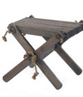 table basse de jardin - repose pied pin gris