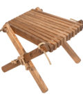 table basse de jardin - repose pied frêne brun huilé
