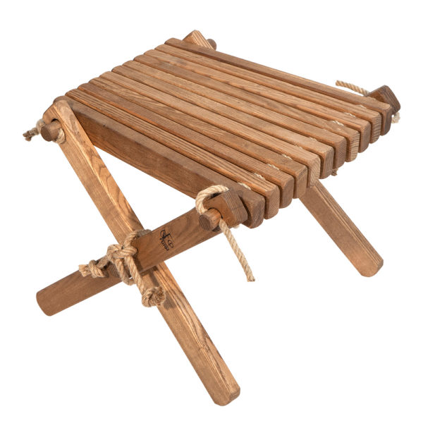 table basse de jardin - repose pied frêne brun huilé